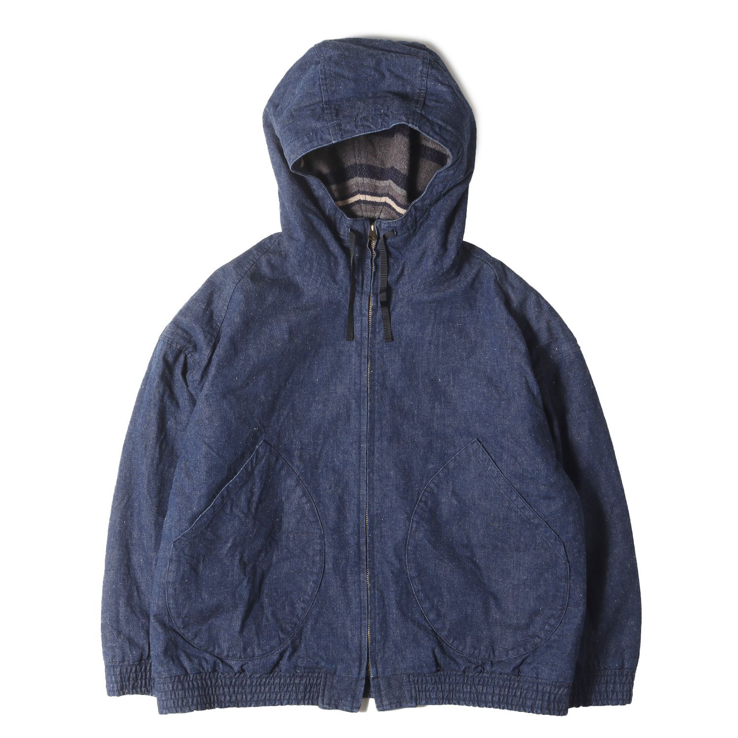 テンダーロイン リバーシブル　フーディー　デニム　ブランケット　M TENDERLOIN テンダーロイン 21AW DENIM BLANKET HOODED デニム
