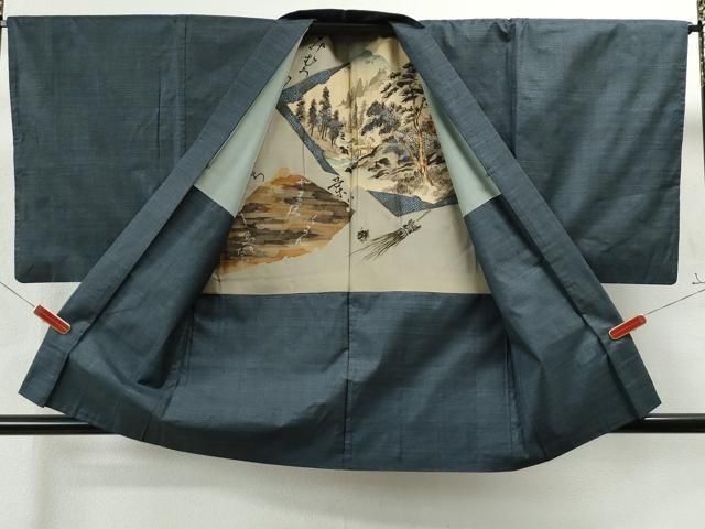 平和屋着物○男性 本場大島紬 アンサンブル 100亀甲 総詰め 正絹 逸品