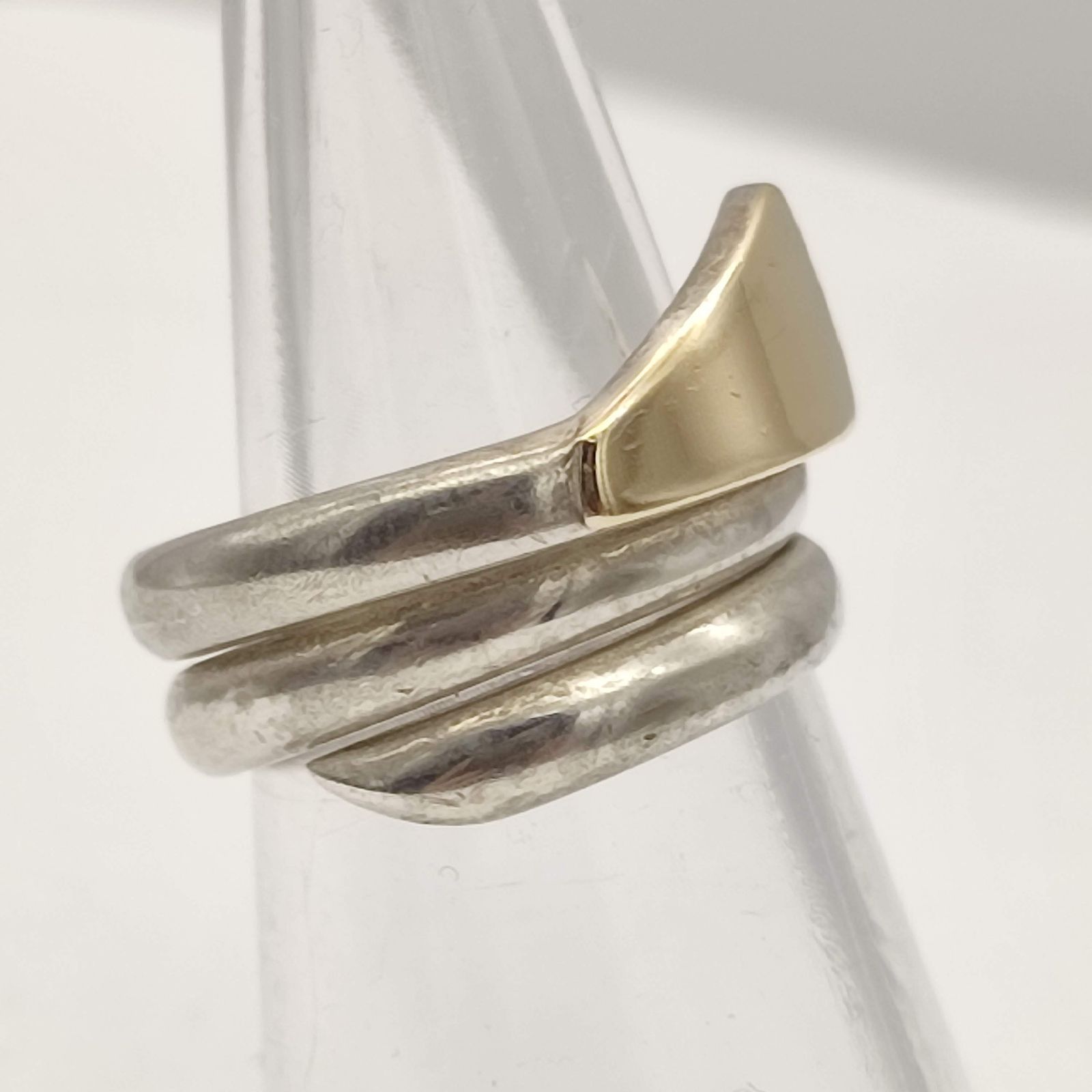 美品】ヴァンドーム青山 V刻印 3連デザインコンビリング SILVER