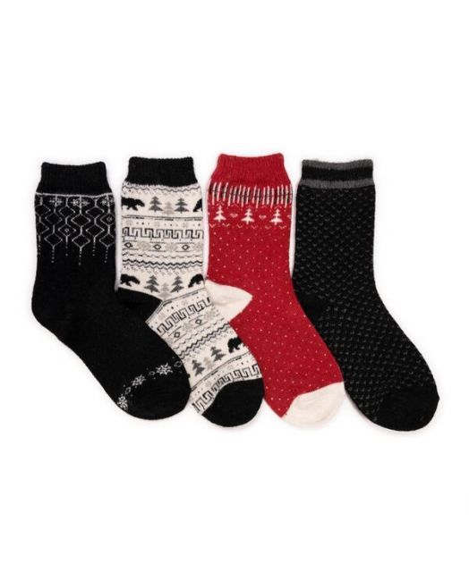 送料無料 ムクルクス レディース 靴下 アンダーウェア Women s Holiday 4 Pair Pack Socks Ivory black