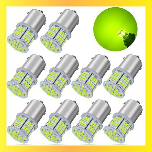 新品送料無料Color:レモングリーン 【24V車専用】S25 LEDシングル レモングリーン 爆光 10個 G18 BA15s P21W 54連 3014SMD トラック/ダンプ/バス 大型車用 バルブ バックランプ/サイドマーカー球/ナンバ