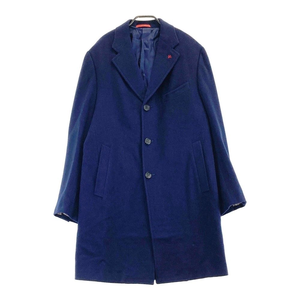 w*4様 ISAIA/チェスターコート/サイズ52 ISAIA イザイア チェスターコート ネイビー系 52 [240101323623