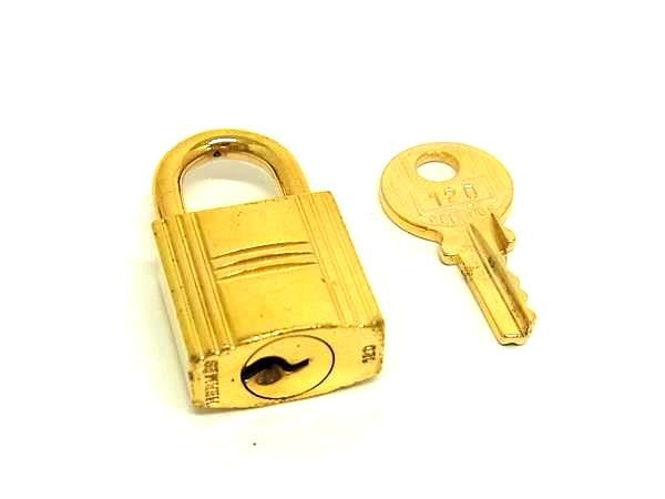 □美品□ HERMES エルメス カデナ 南京錠 パドロック 120 鍵 キー