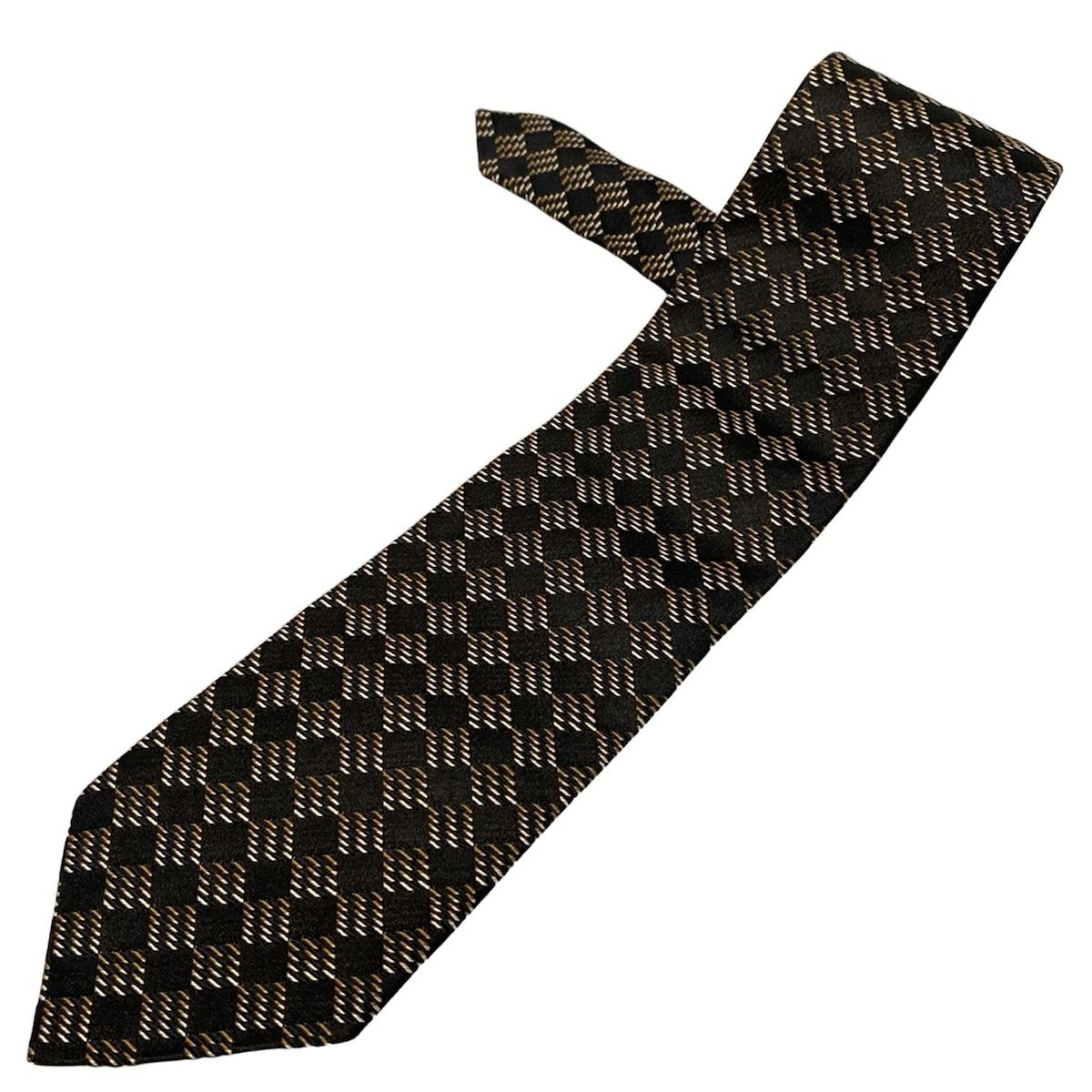 HUGOBOSS ヒューゴボス ネクタイ メンズ - 黒×ブラウン×マルチ スクエア