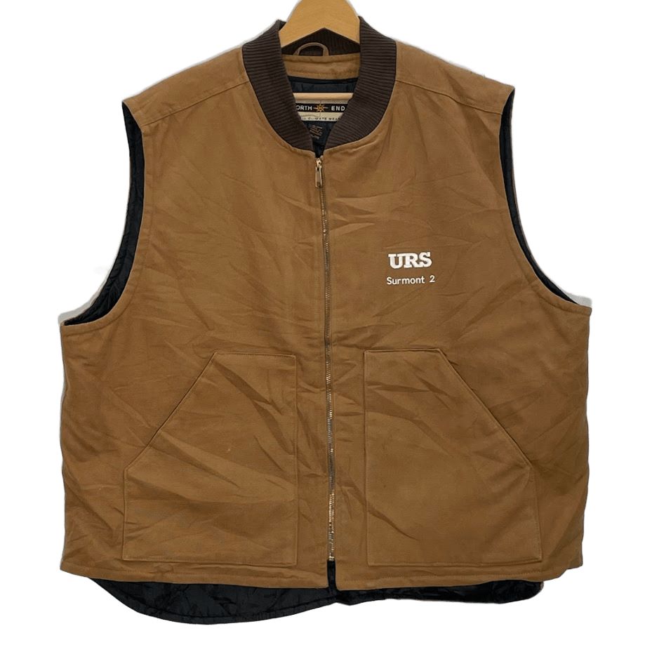 ダックベスト XL ブラウン 企業ロゴ 中綿 キルティングベスト Carhartt カーハート ベストメンズ V01 MEN'S DUCK VEST ARCTIC