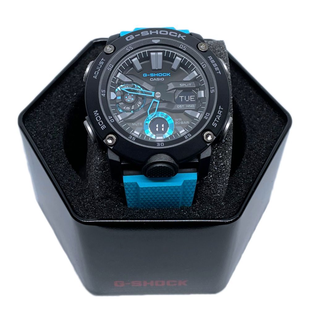 G-SHOCK GA-2000-1A2JF 腕時計 カーボン 水色 アナデジ G-SHOCK G