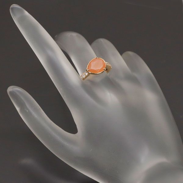 ヴェレッタオッターヴァ K18PG オレンジムーンストーン ダイヤモンド  