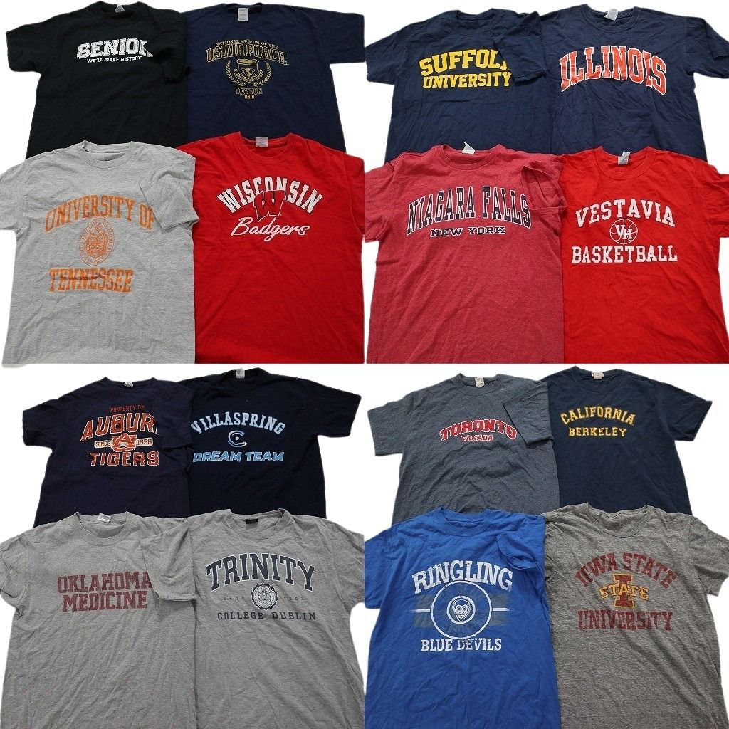 古着卸 カレッジ風 半袖Tシャツ 16枚セット メンズ M トロント大学 カリフォルニア大学 オクラホマ大学 古着 NA2655