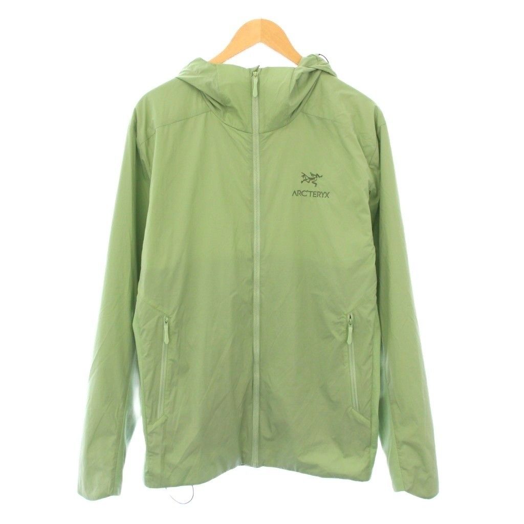 アークテリクス ARC TERYX ATOM SL HOODY アトムSLフーディジャケット ジップアップパーカー ストレッチ ナイロン 切替 ロゴ 刺繍 L 黄緑 ライトグリーン 26889 BB