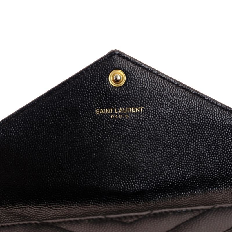 サンローラン SAINT LAURENT 長財布 Vステッチ ブラック レザー 財布