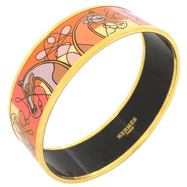 HERMES】 エルメス エマイユGM バングル GP ゴールドxマルチカラー