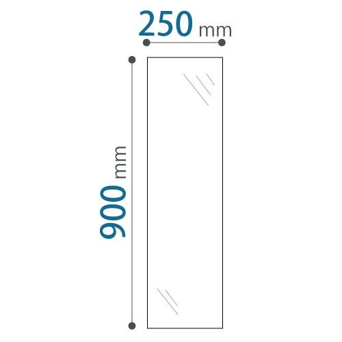 OOKABE GLASS お風呂鏡 浴室鏡 250×900mm 厚み5mm 防湿 交換取付け部材セット 金具付き - メルカリ