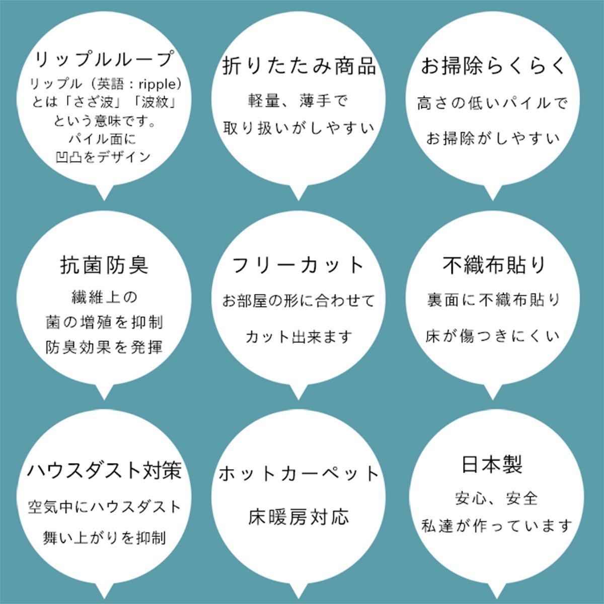 辻川産業株式会社】 カーペット 江戸間 【8畳 352×352cm】 ジェミニ 抗菌防臭 軽量 8帖 八畳 大きい リップル 日本製 床暖対応  オールシーズン 絨毯 じゅうたん 畳上 子供部屋 傷防止 フリーカット ハサミ 切れる Tsujikawa - メルカリ