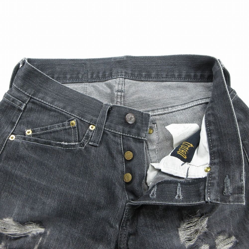 TroisO トロワゾ 日本製 ラメ入りブーツカットデニムパンツ ジーンズ