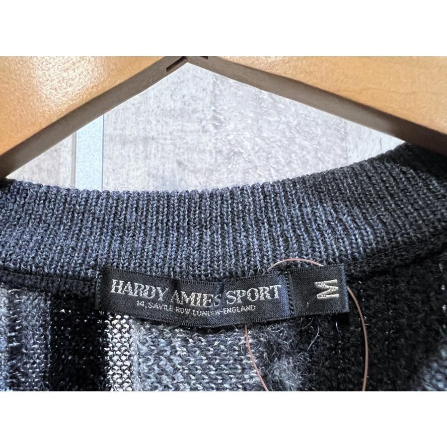 美品 HARDY AMIES LONDON SPORT 3Dニット M メンズ セーター 柄 ハーディエイミス