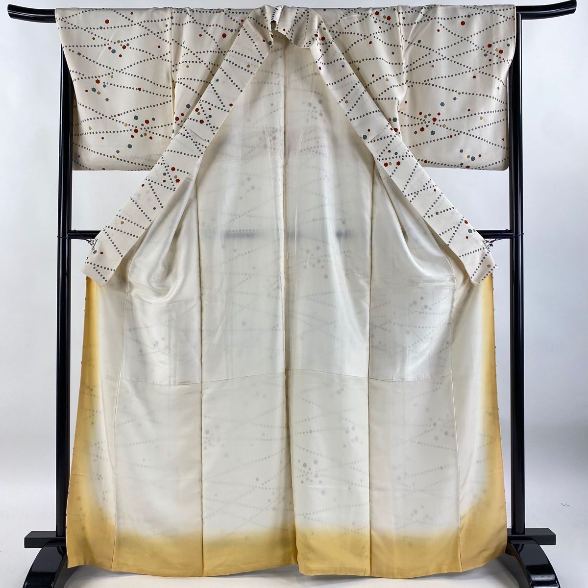 平和屋着物▽上質な小紋 単衣 縞 正絹 逸品 DAAQ4477az 平和屋着物