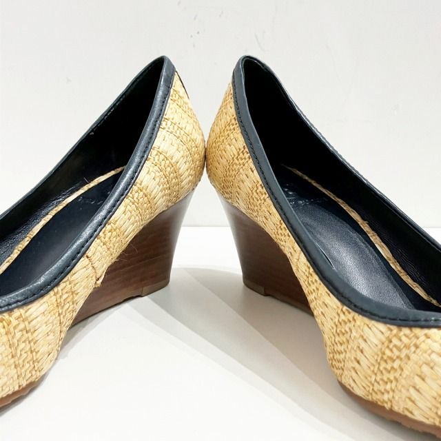 正規品 Tory Burch トリーバーチ パンプス 23.5 ウェッジソール トリーバーチ TORY BURCH 美品 パンプス ウェッジソール ロゴ