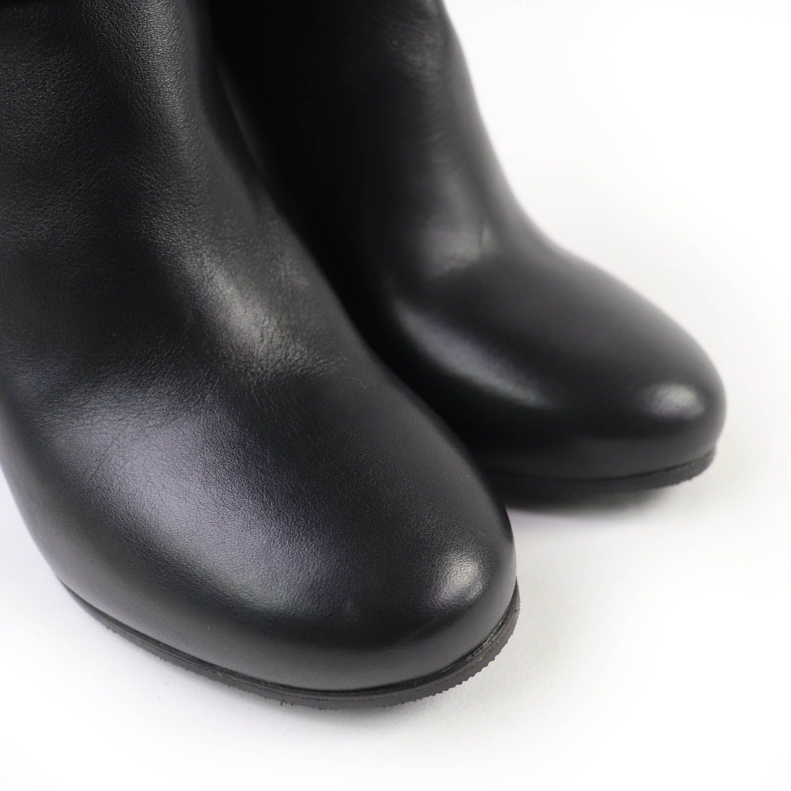  LOUIS VUITTON ルイヴィトン バックル付 ウェッジソール レザー ショートブーツ ブーティ ブラック 35 イタリア製 レディース ブーティ ブーツ