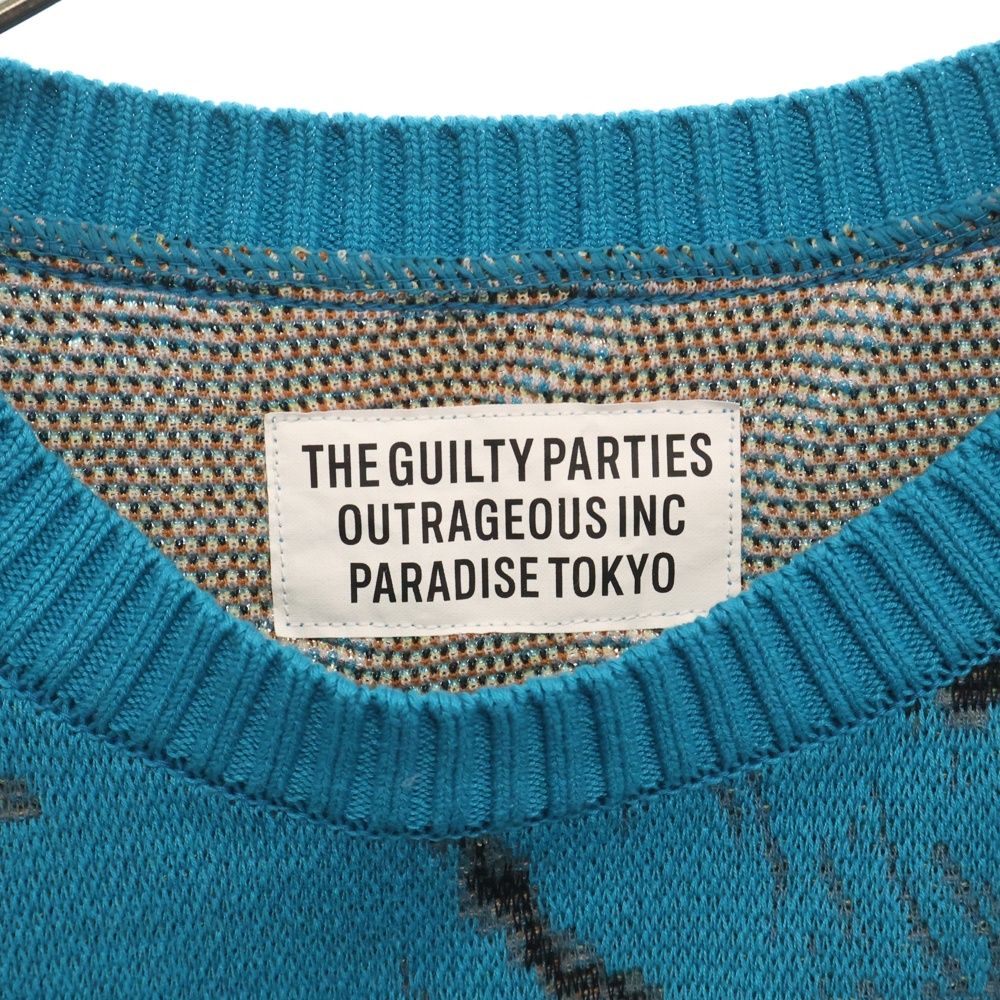 美品】WACKO MARIA TIM LEHI タイガー クルーネックニット S 美品】WACKO MARIA TIM LEHI タイガー クルーネックニット S