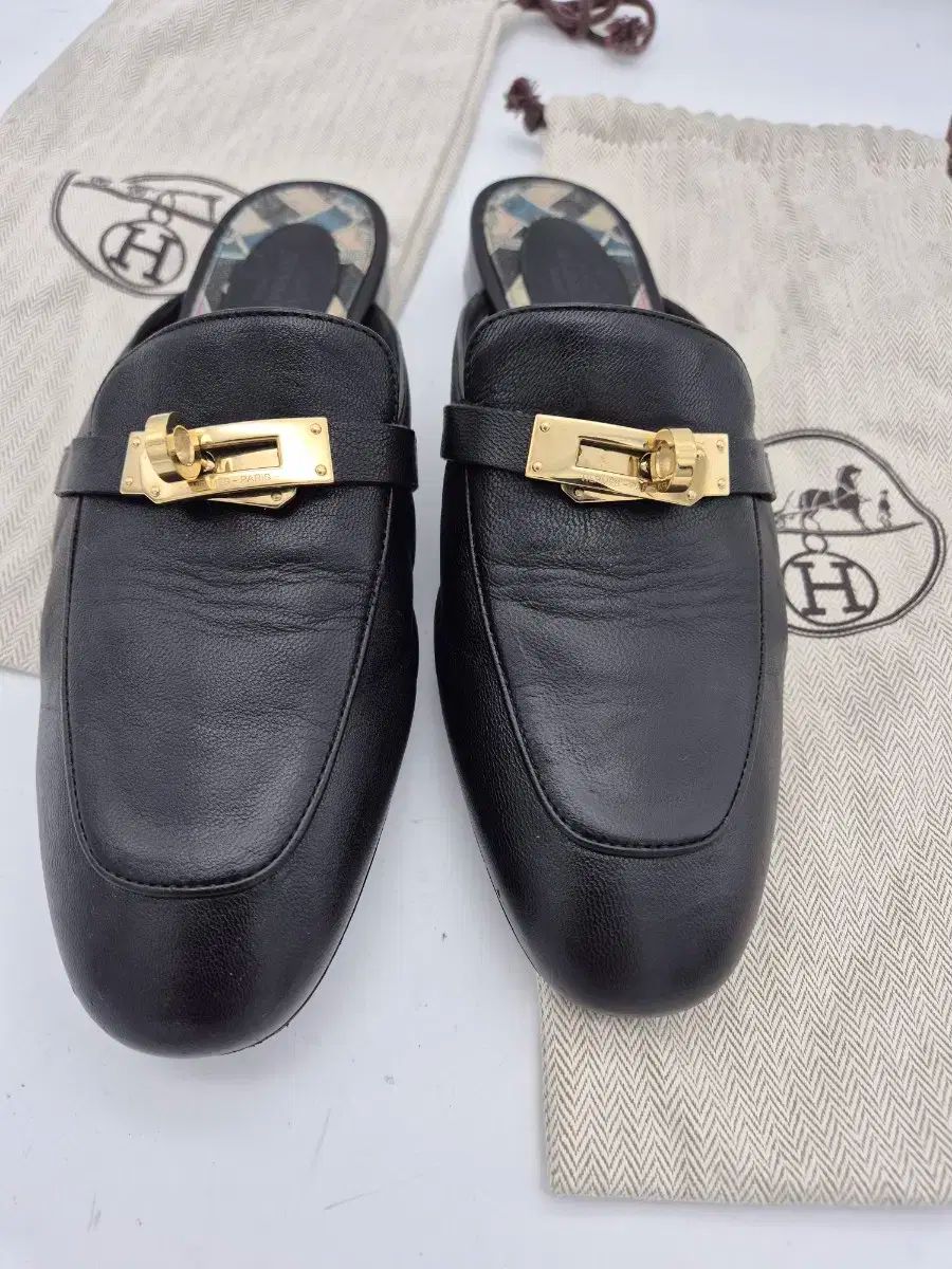 HERMES エルメス ミュール スリッパ 黒 レディース KIN-KAAI_COM