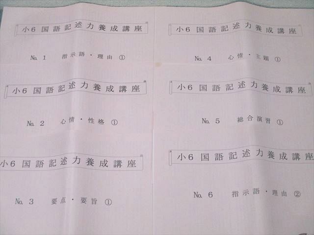 浜学園 小6 国語記述力酔うs出井講座 No.1〜No.10 指示語・理由/心情・性格/要点・趣旨等 計10冊 017m2D 浜学園 小6 国語記述力酔うs出井講座 No.1～No.10 指示語・理由