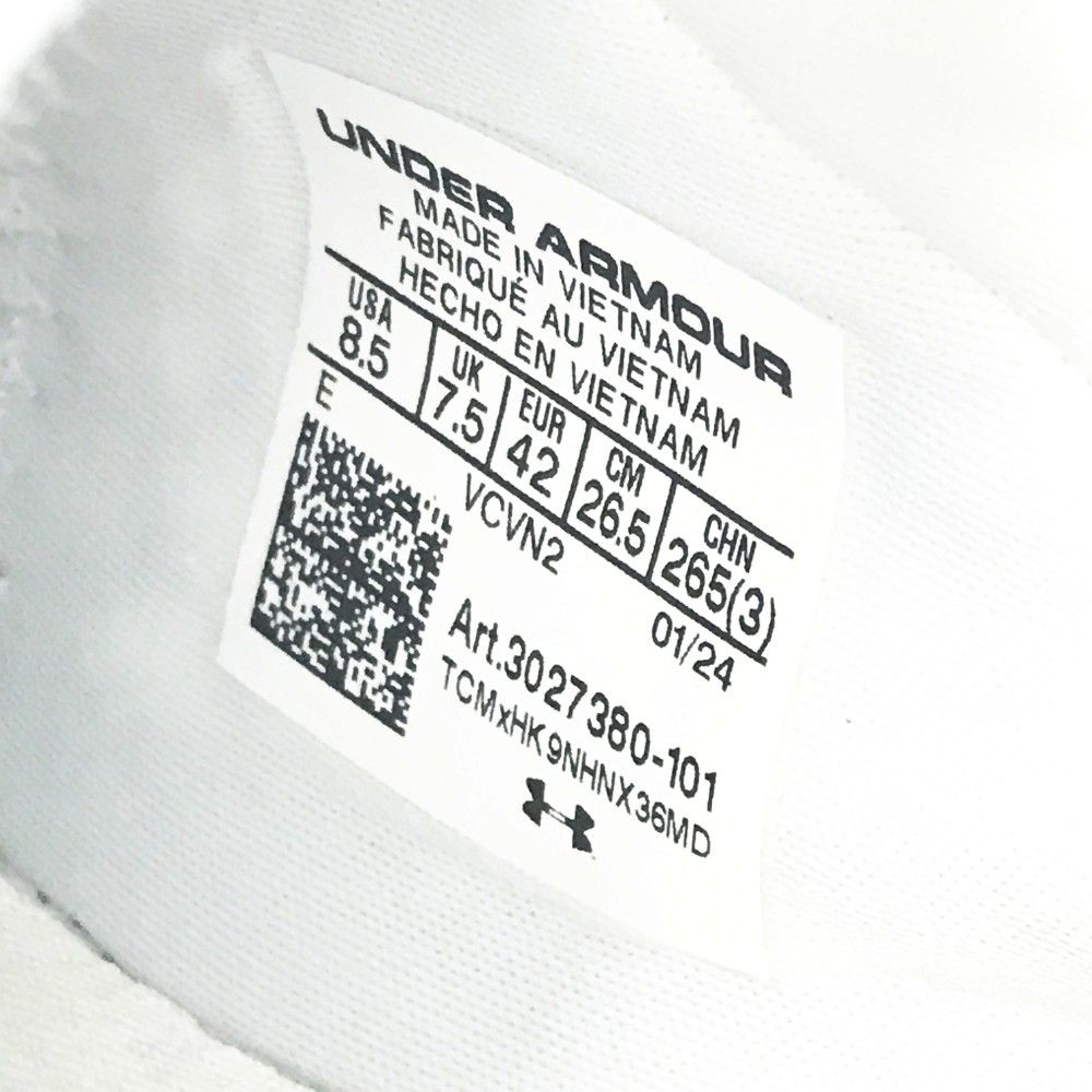 UNDER ARMOUR アンダーアーマー 3027380-101 ゴルフシューズ UAファントム  ホワイト系 26.5 [240101432457] ゴルフウェア メンズ ストスト UNDER ARMOUR アンダーアーマー 3027380-101 ゴルフシューズ UA