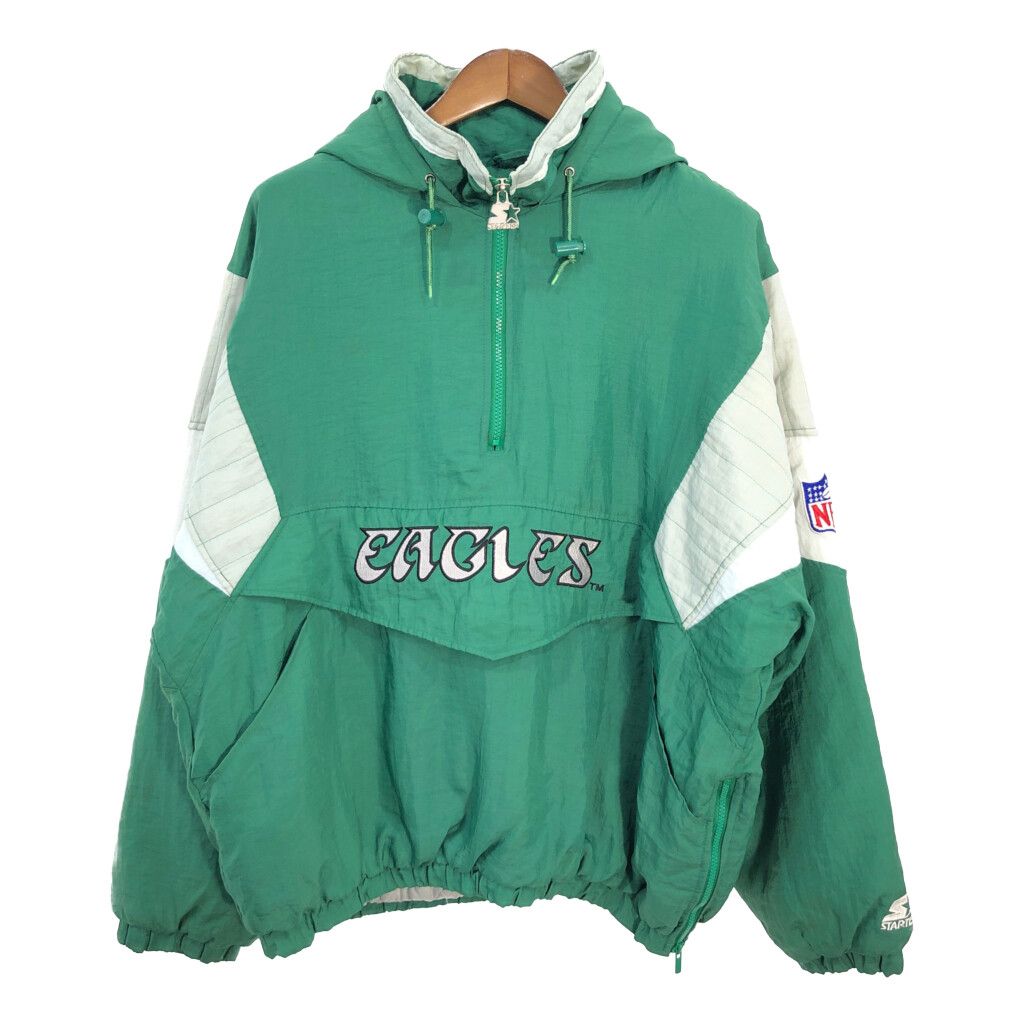 90年代 STARTER NFL フィラデルフィア・イーグルス ハーフジップ スタジアムジャケット プロチーム アメフト (メンズ XL) 中古 古着 R1426