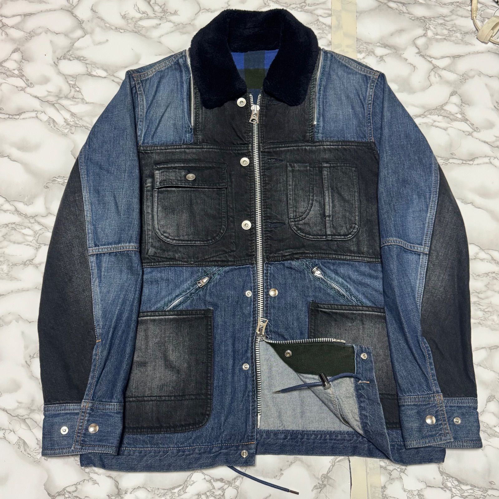 希少【SACAI サカイ】18-01735M ボア 切替 デニムジャケット