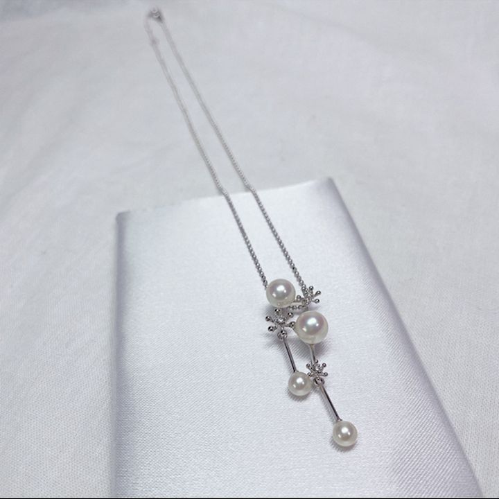 タサキ 田崎真珠 TASAKI K18WG パール ダイヤモンド ネックレス - ゆい