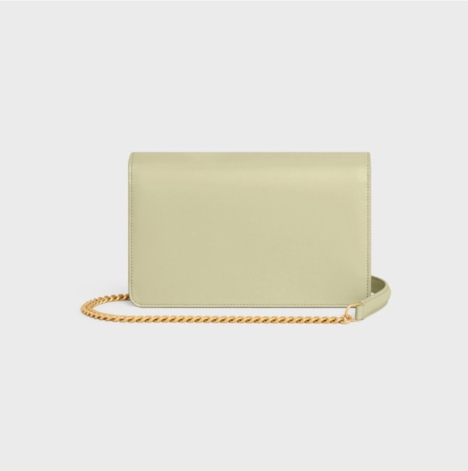 チェーンウォレット マーゴ シャイニー アーモンドグリーン 財布 新品 CELINE セリーヌ チェーンウォレット マーゴ トリオンフ