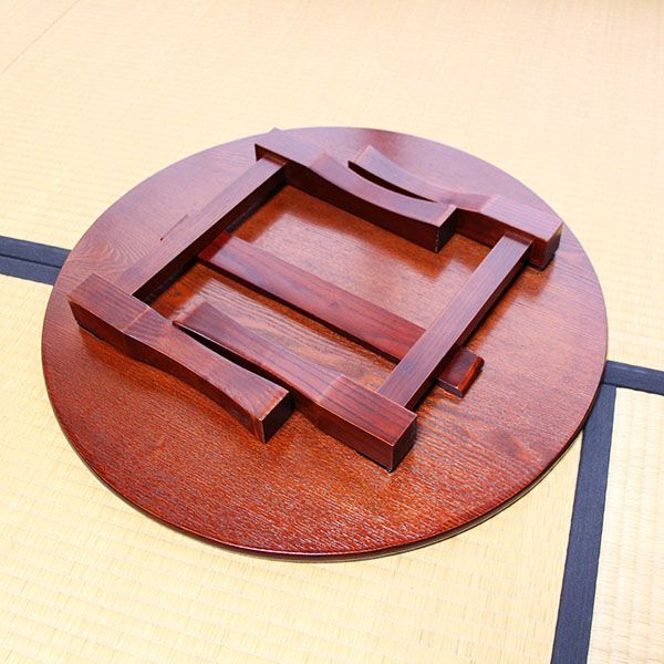 漆塗り折り畳み式円座卓 ちゃぶ台 卓袱台 木製 60cm 折りたたみ 丸型 円卓 漆器 漆塗り