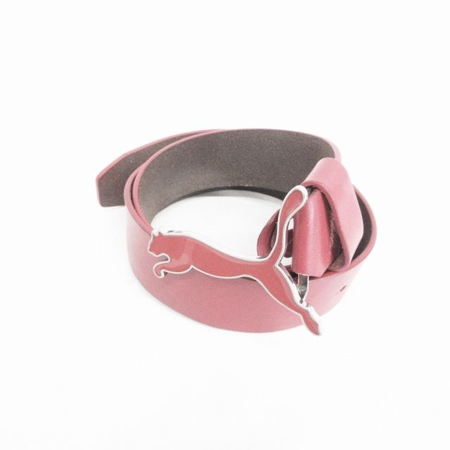 プーマ PUMA ゴルフ スポーツ ベルト ピン式バックル レザー レッド 赤 S 80cm