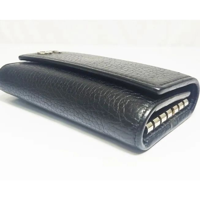 ※併売商品※◆中古◆GUCCI【グッチ】6連キーケース キーリング付き レザー ブラック メンズ　M883