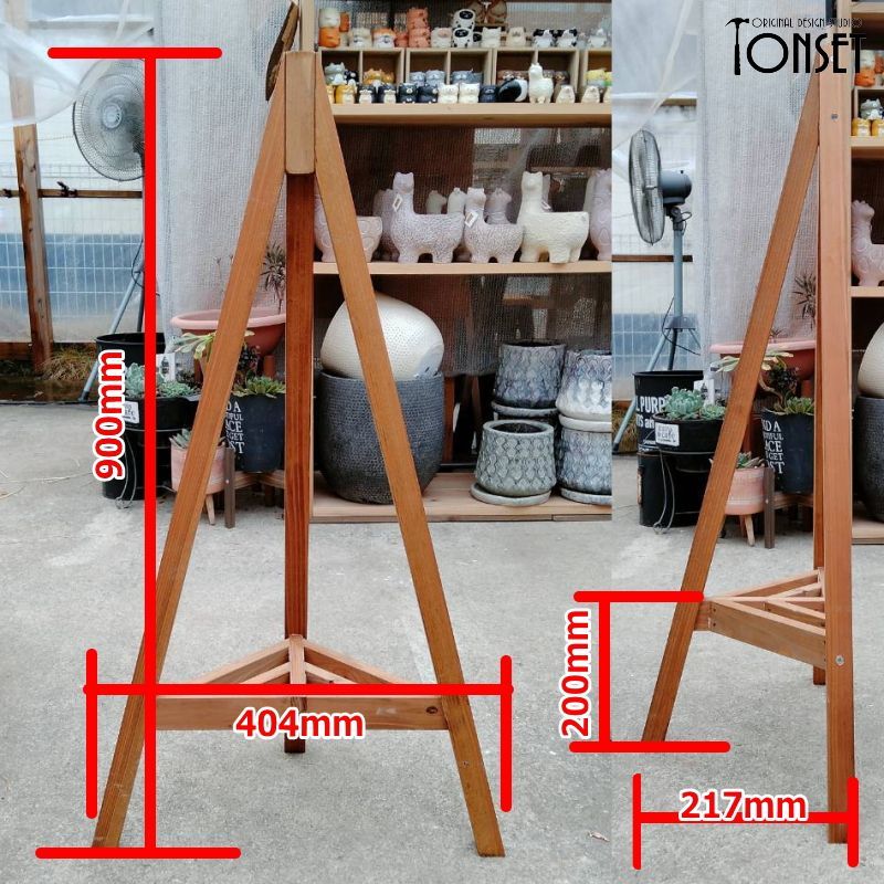 テラリウム風三角フラワースタンド オークcol. - プランター