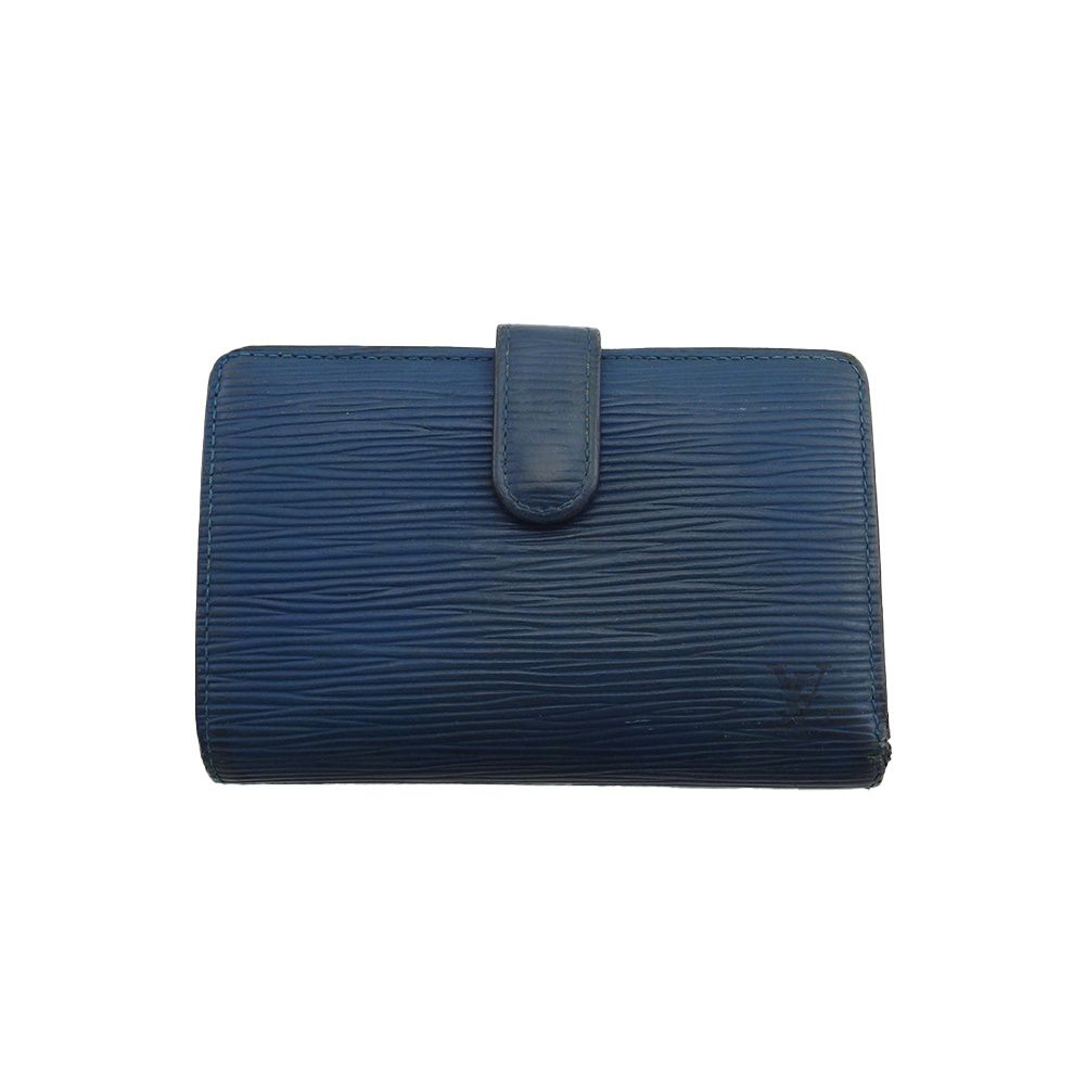 ルイヴィトン エピ ヴィエノワ 二つ折り 折り財布 がま口 青 ブルー