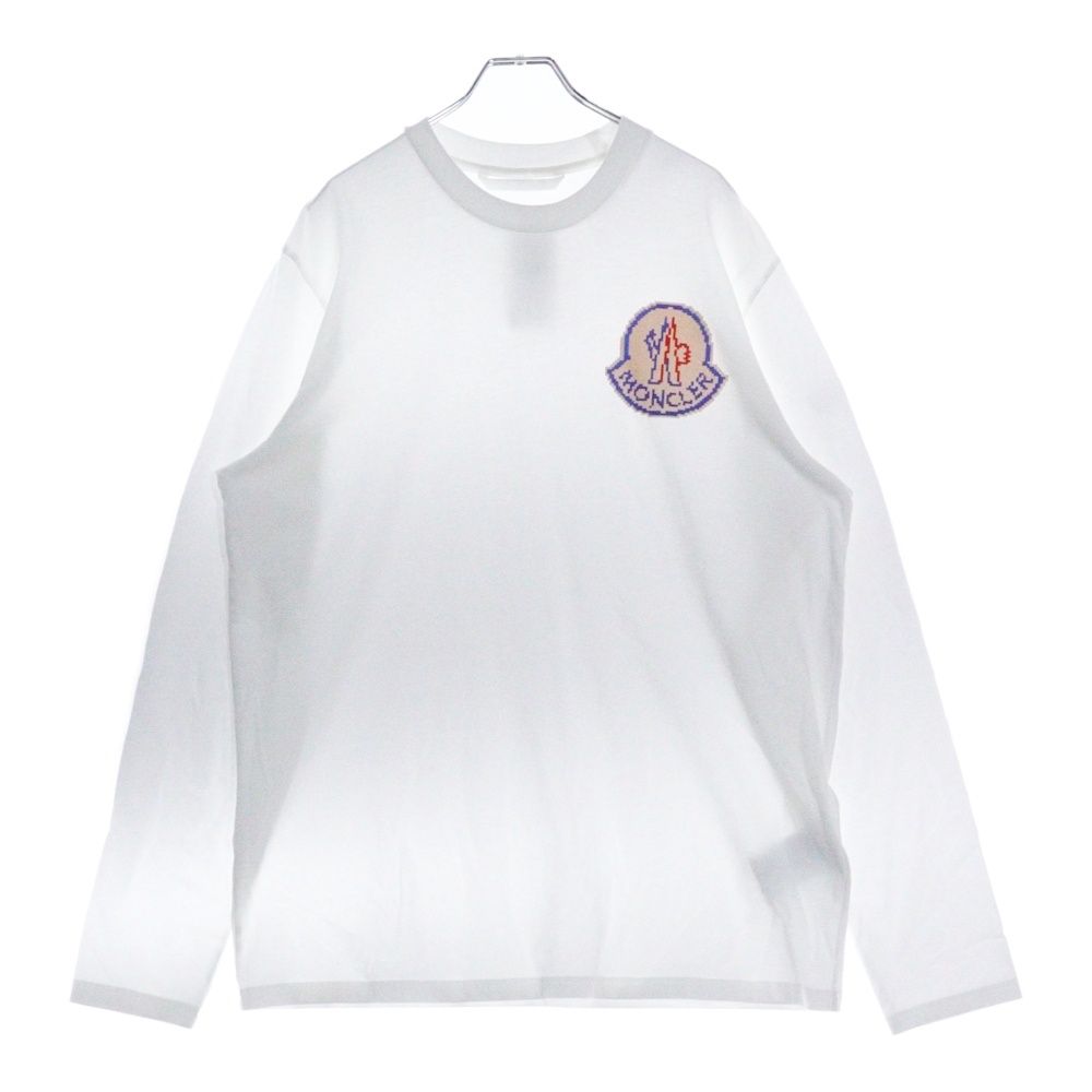 ［新品同様］モンクレール　ロンT ホワイト MONCLER (モンクレール) 24AW LS LOGO TEE フロントロゴプリント