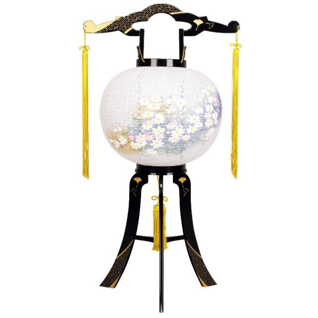 2個セット 盆提灯 盆ちょうちん お盆提灯 大内行灯 姫あんどん 絹張