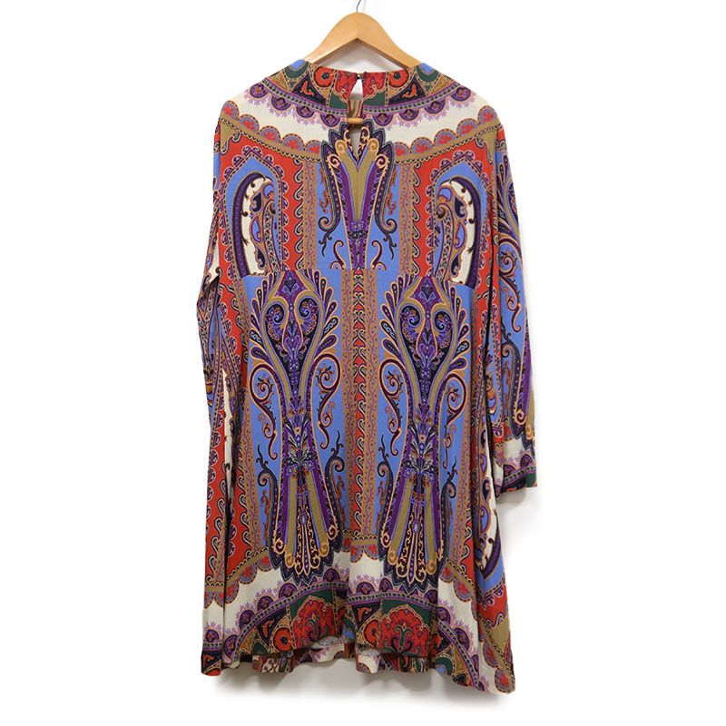 大きいサイズ46✨ETRO エトロ　ペイズリー　ワンピース　チュニック エトロ ETRO ワンピース 46 ペイズリー マルチカラー レーヨン