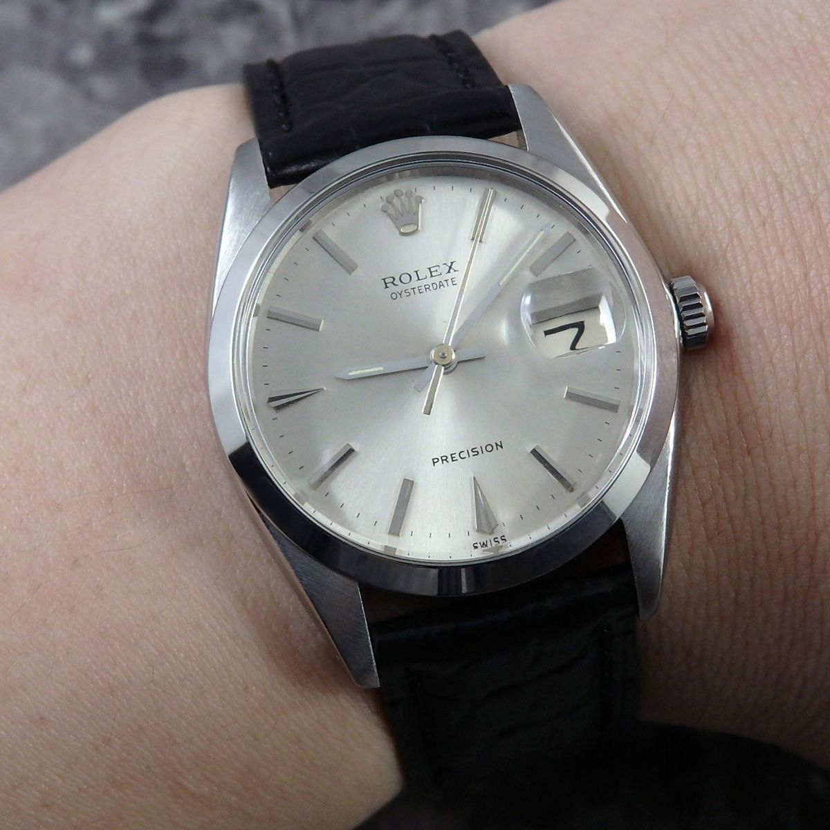 ROLEX オイスターデイト クサビインデックス Ref.6694 シルバー文字盤
