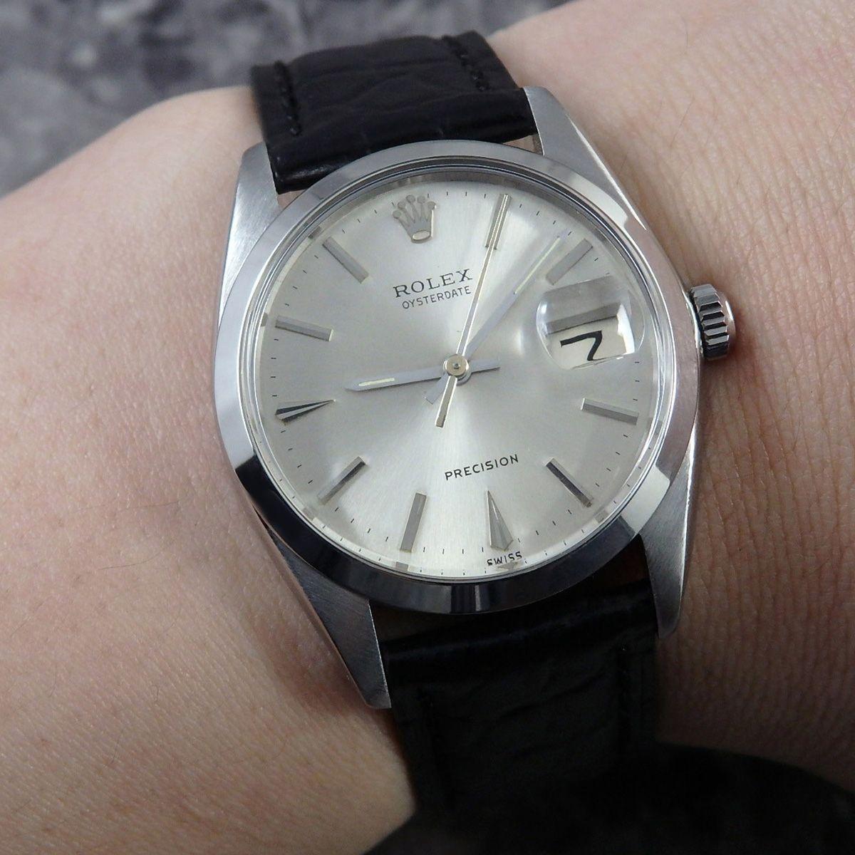 ROLEX オイスターデイト クサビインデックス Ref.6694 シルバー文字盤 ロレックス 1962年 OYSTER DATE - メルカリ