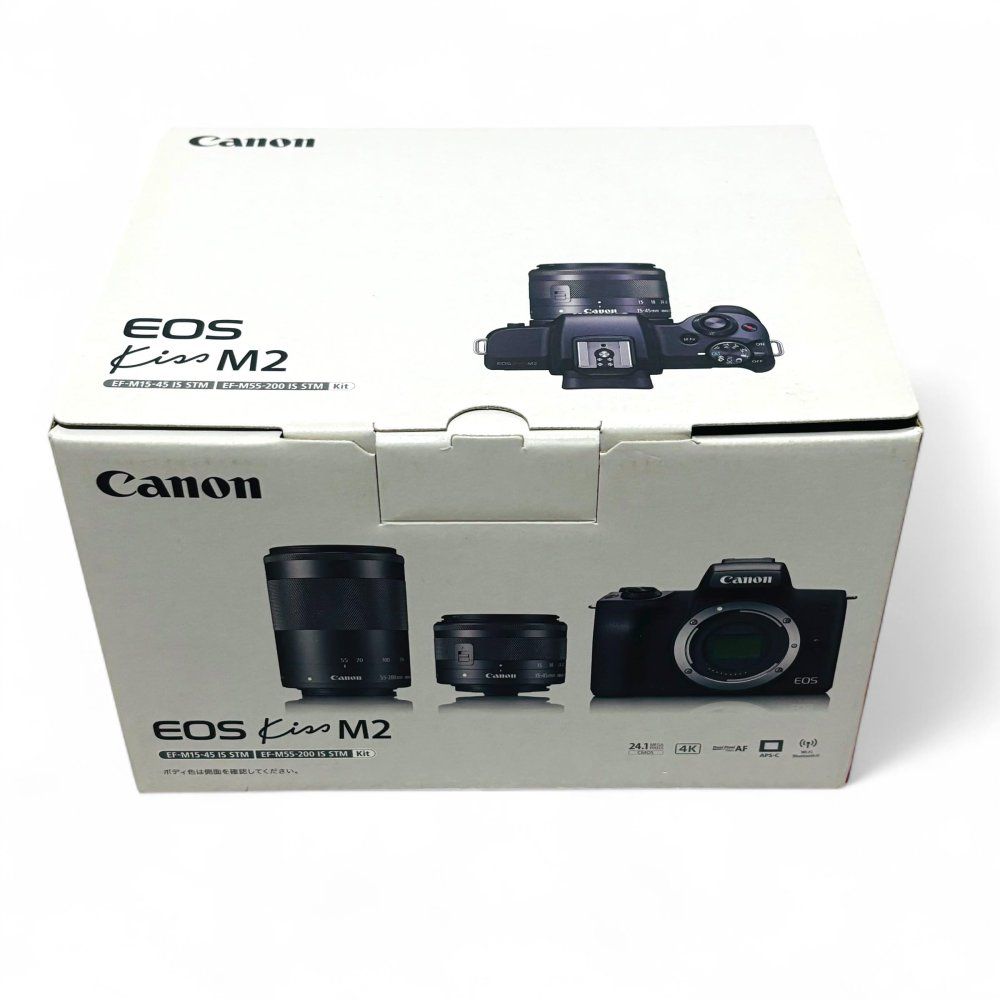 Canon ミラーレス一眼カメラ EOS Kiss M2 ダブルズームキット ホワイト KISSM2WH-WZK