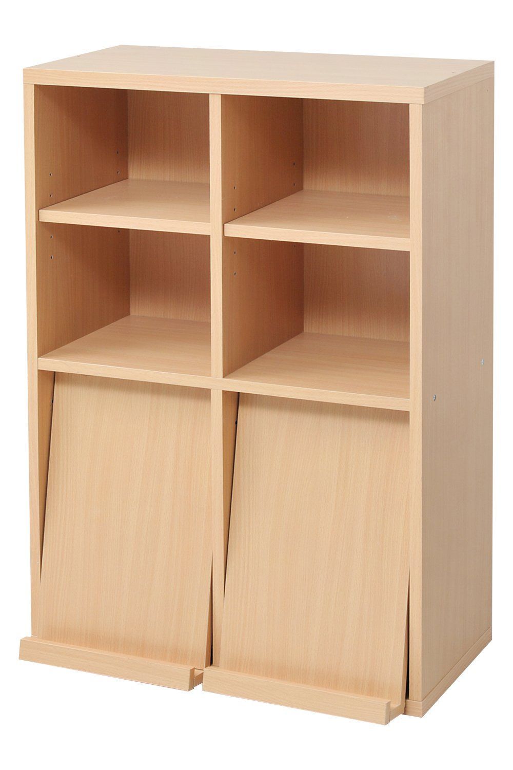 新着商品 ナチュラル 2枚扉オープン フラップ 6BOXシリーズ スリム オープンラック FR-048-NA 薄型 ラック ラック 収納棚 本棚 収納 扉付 扉付き 4枚 6BOX JKプランディスプレイラック
