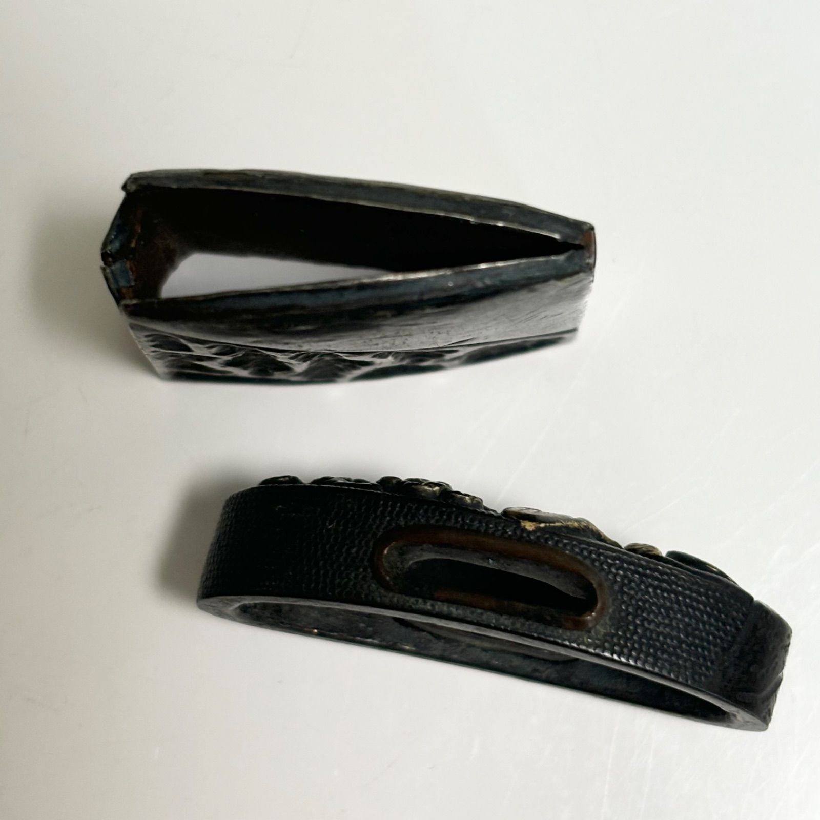 送料無料】刀装具/蒔絵/金継/鍔/ハバキ/日本刀/武具/銀着せ/刀剣美術