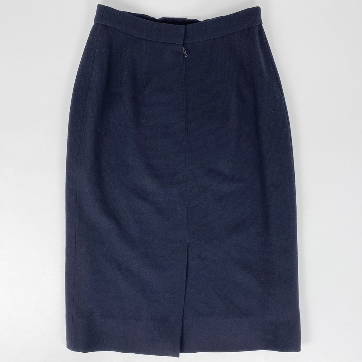 セリーヌ CELINE ミディアム タイト スカート ボトムス スカート ウール ネイビー レディース