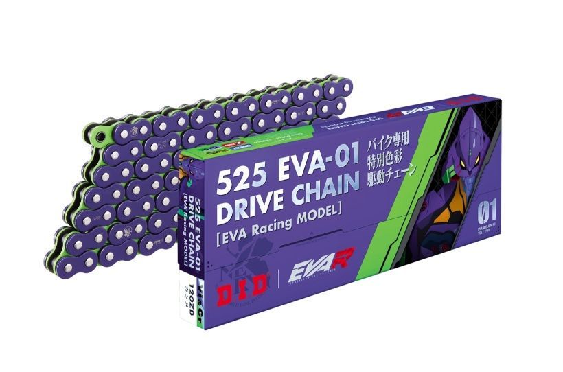 エヴァ 525EVA-01 120L VIOLET GREEN カシメ ZB D.I.D EVA Racingコラボチェーン バイク用チェーン エヴァンゲリオン 初号機