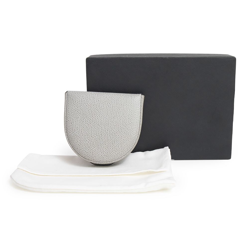 ヴァレクストラ 馬蹄型 コインケース 小銭入れ 財布 カーフスキン レザー グレー Valextra