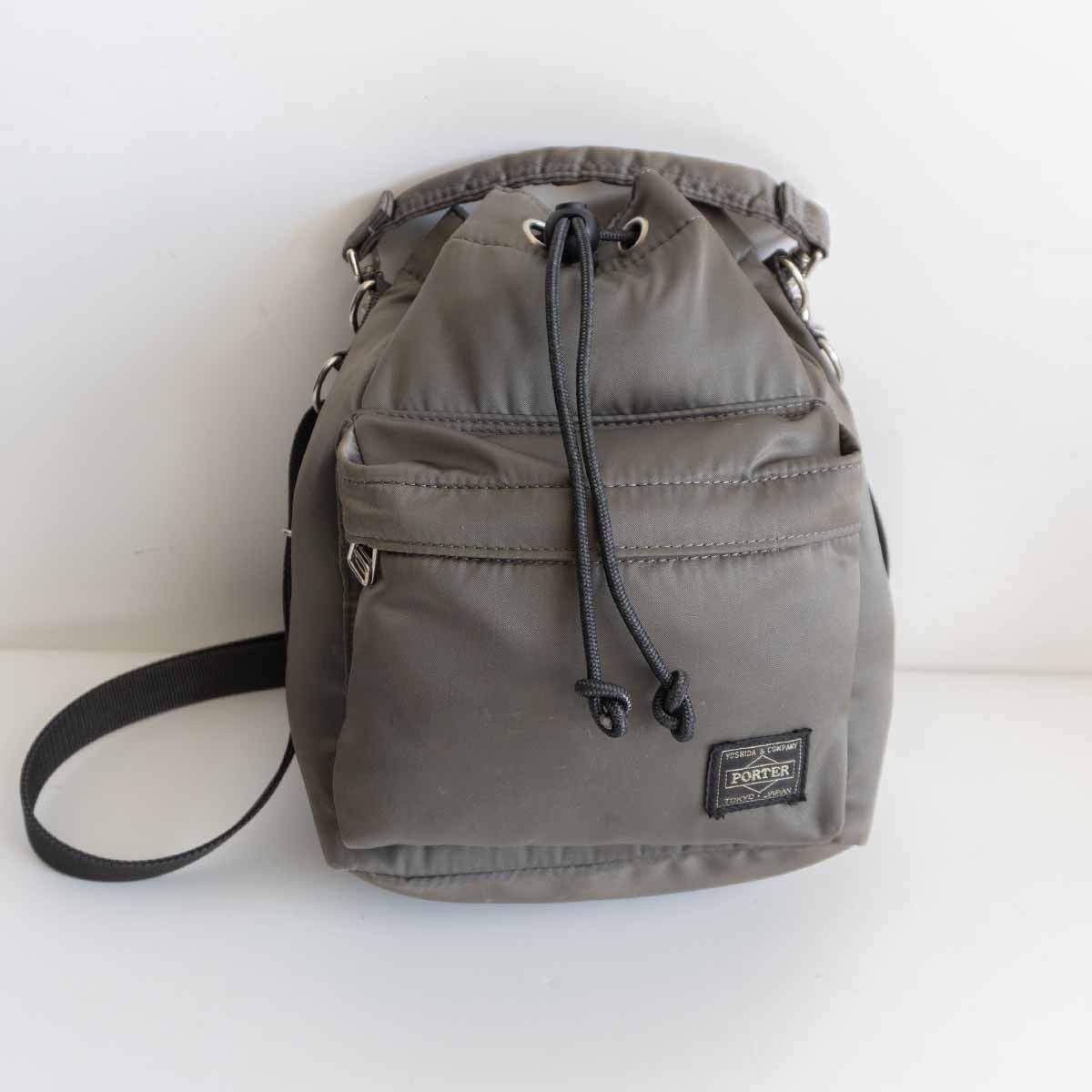 人気 PORTER タンカー 2way balloonsac ポーター バルーンサック ショルダーバッグ ナイロン シルバーグレー TANKER BAG 25090723