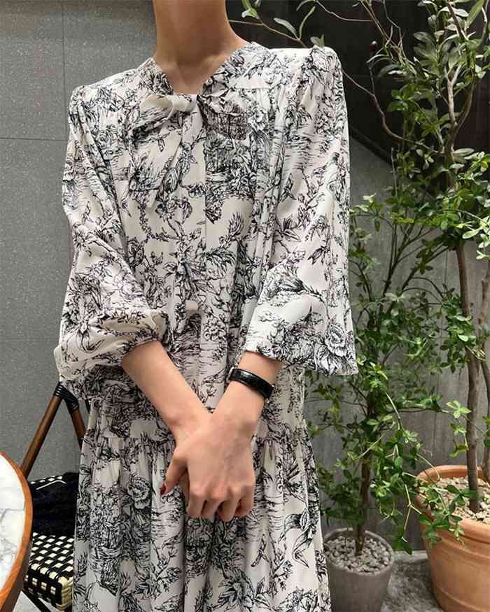 花柄 ロングワンピース レトロ レディース 春 夏 秋 フラワー