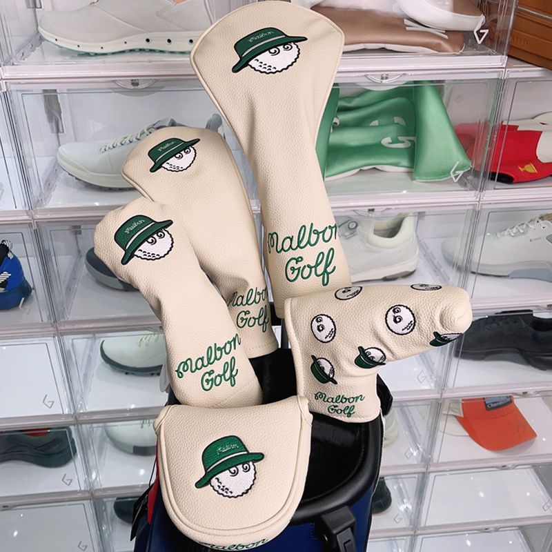 5点セット Malbon Golf ヘッドカバー ベージュ