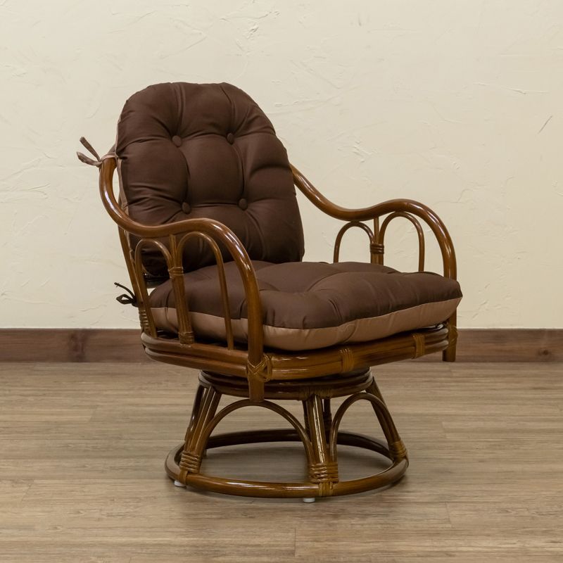 ラタン 回転座椅子 ハイタイプ ハニー